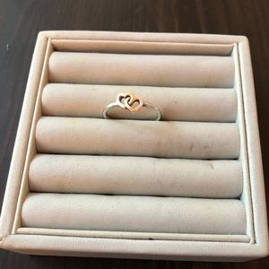 PANDORA Two Tone Heart Ring